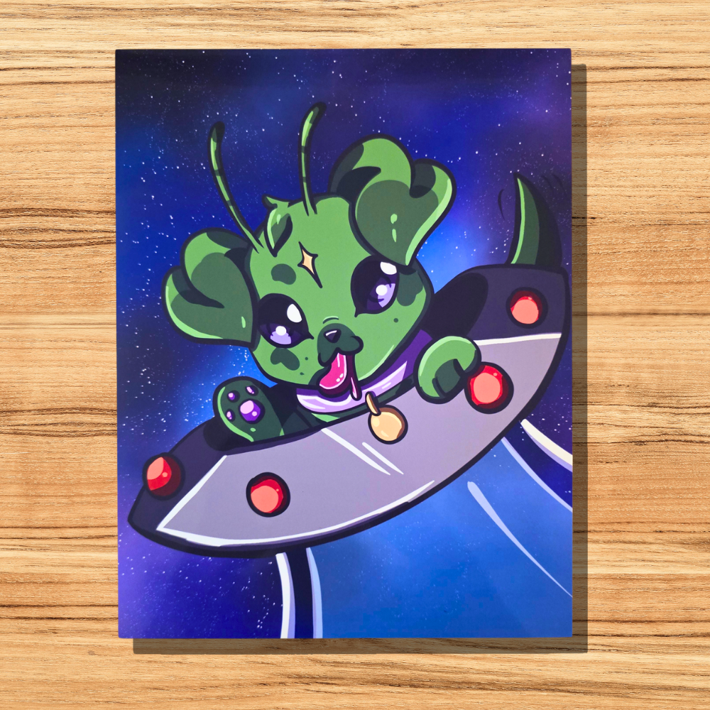 Space Puppy Original Art Print